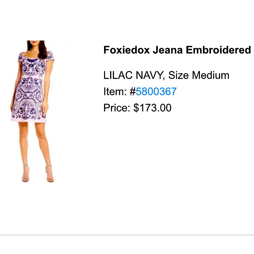 Nwt Foxiedox Jeana Embroidered Dress
